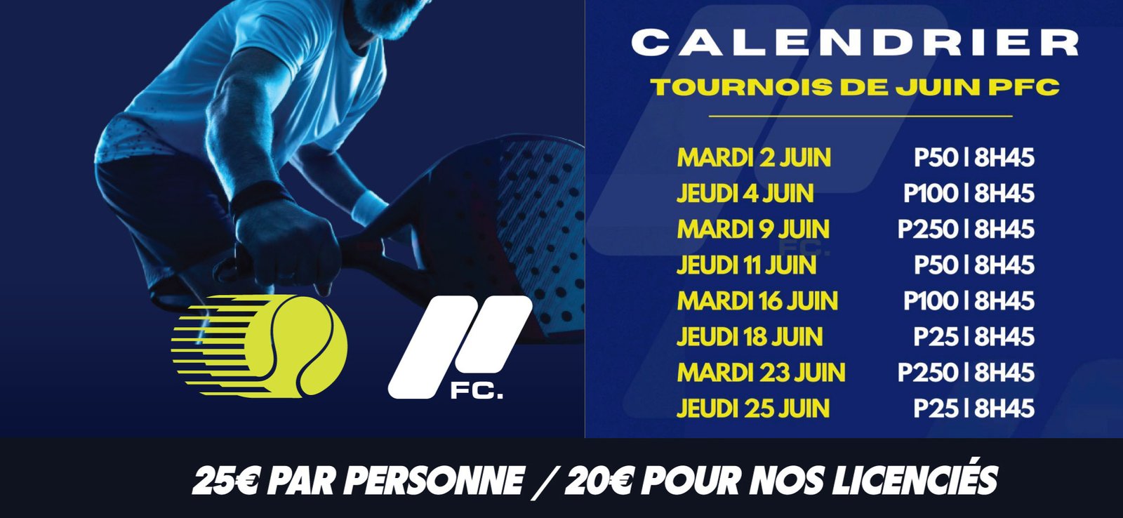 Tournois padel juin 2026